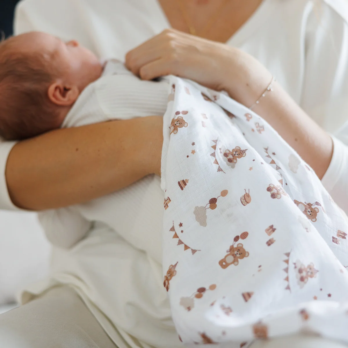 Babyono pieluszki bambusowe, brązowy, 3 sztuki