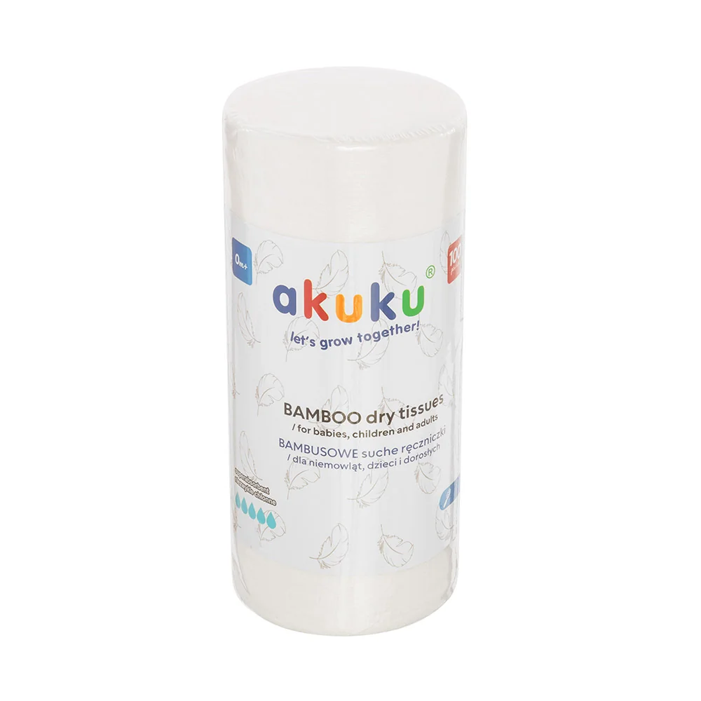 Akuku bambusowe suche ręczniczki, 100 sztuk